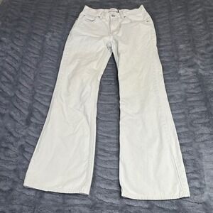 Gap Vintage 2001 Flare Twill Jeans Off White Cream Cotton Womens Size 2 ANK Y2K